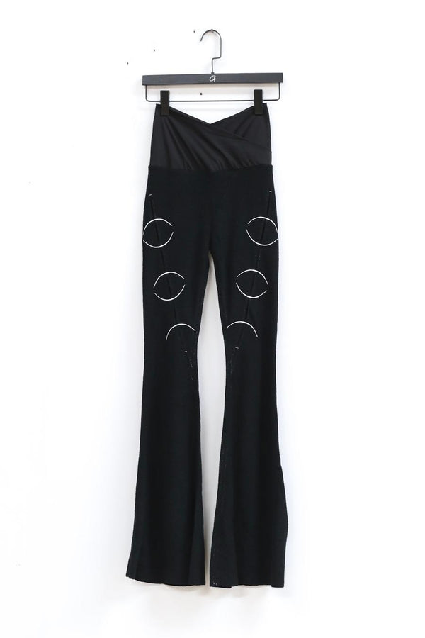 RUI Embroidered Flared Pants RAW22WV04 Onyx&Luminous Black&Luminous